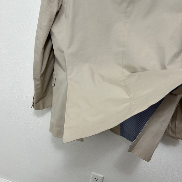 Alan Flusser Suit Blazer Sport Coat Size 46R Cotton Blend 2 Button Khaki Preppy - Picture 5 of 10